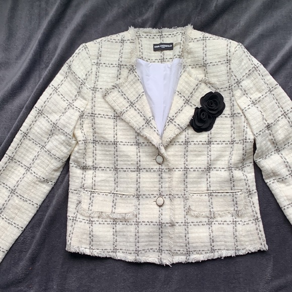 Karl Lagerfeld Paris “Channel” tweed jacket NWOT - Picture 2 of 5